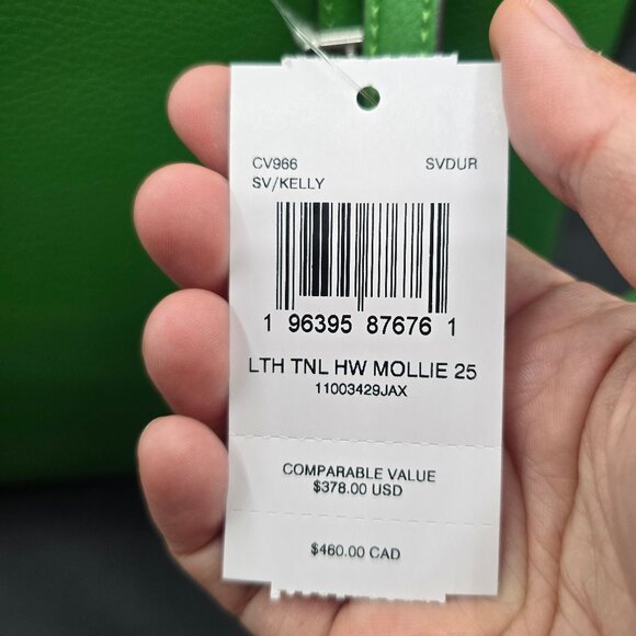 Coach Mollie Tote Bag 25 CV966 Kelly Green - Picture 10 of 10